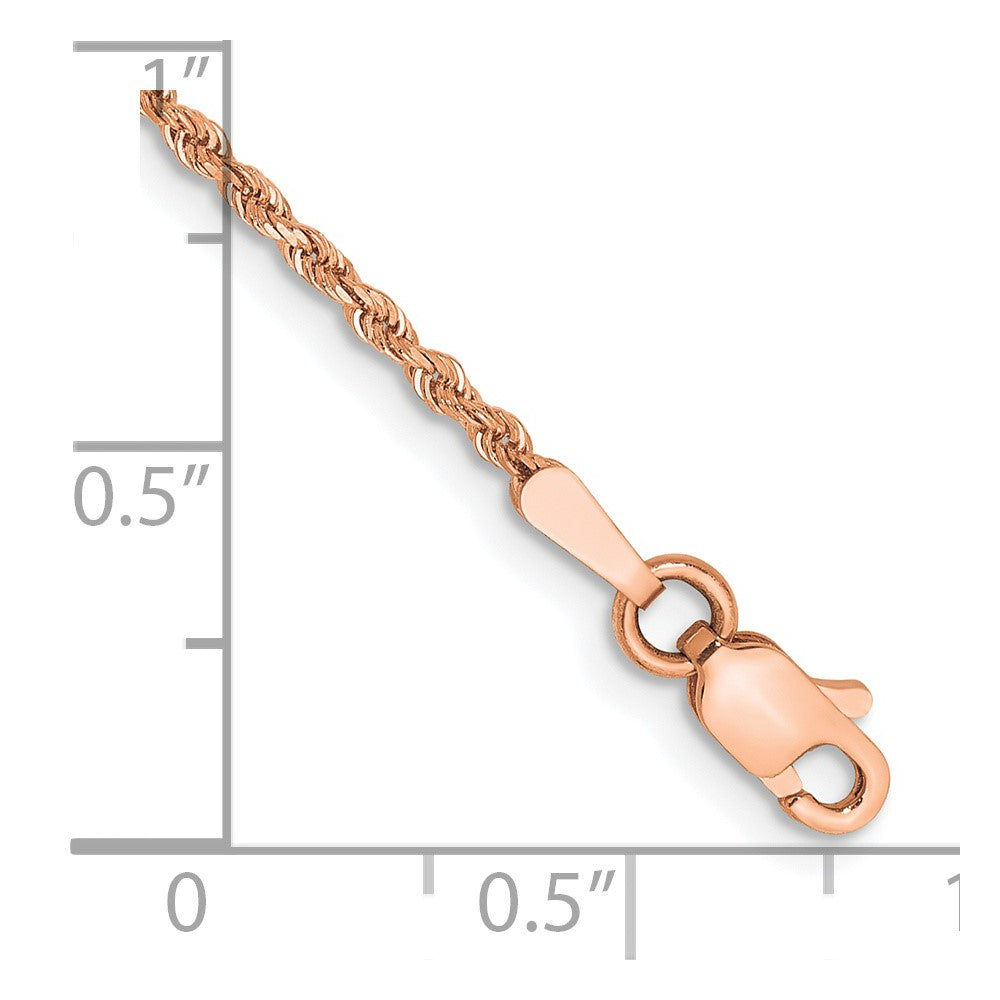 14k Rose Gold 1.75mm Diamond-cut Rope Chain