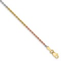 14k Tri-color 1.75mm Diamond-cut Rope Chain