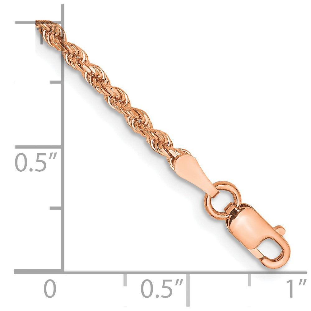 14k Rose Gold 2.0mm Diamond-cut Rope Chain