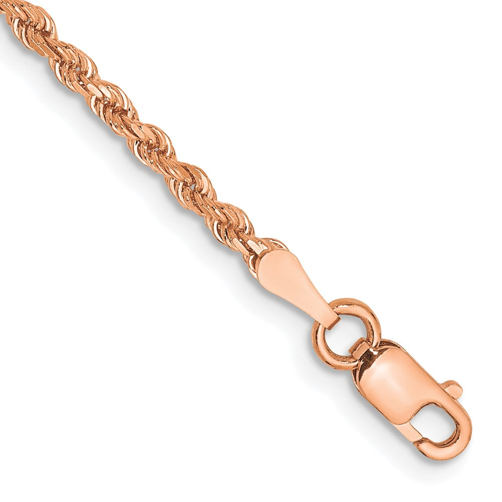 14k Rose Gold 2.0mm Diamond-cut Rope Chain