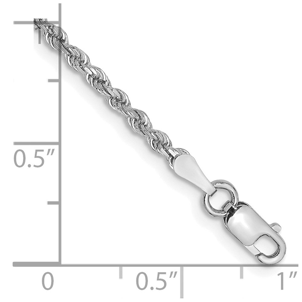 10k White Gold 2.0mm Diamond-cut Rope Chain