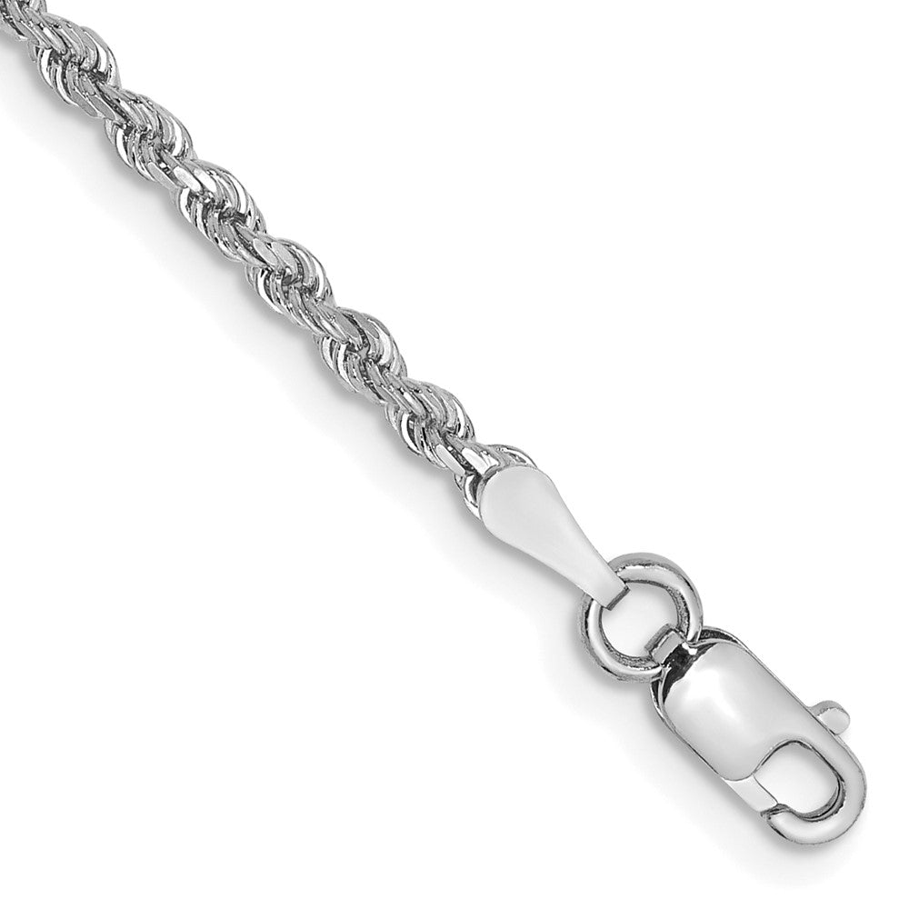 10k White Gold 2.0mm Diamond-cut Rope Chain