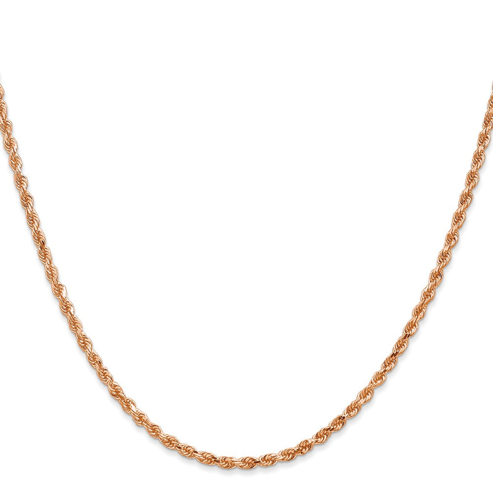 14k Rose Gold 2.25mm Diamond-cut Rope Chain