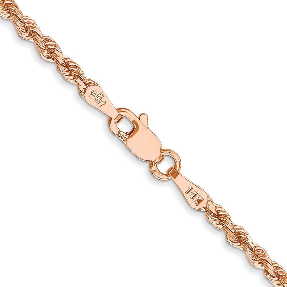 14k Rose Gold 2.25mm Diamond-cut Rope Chain