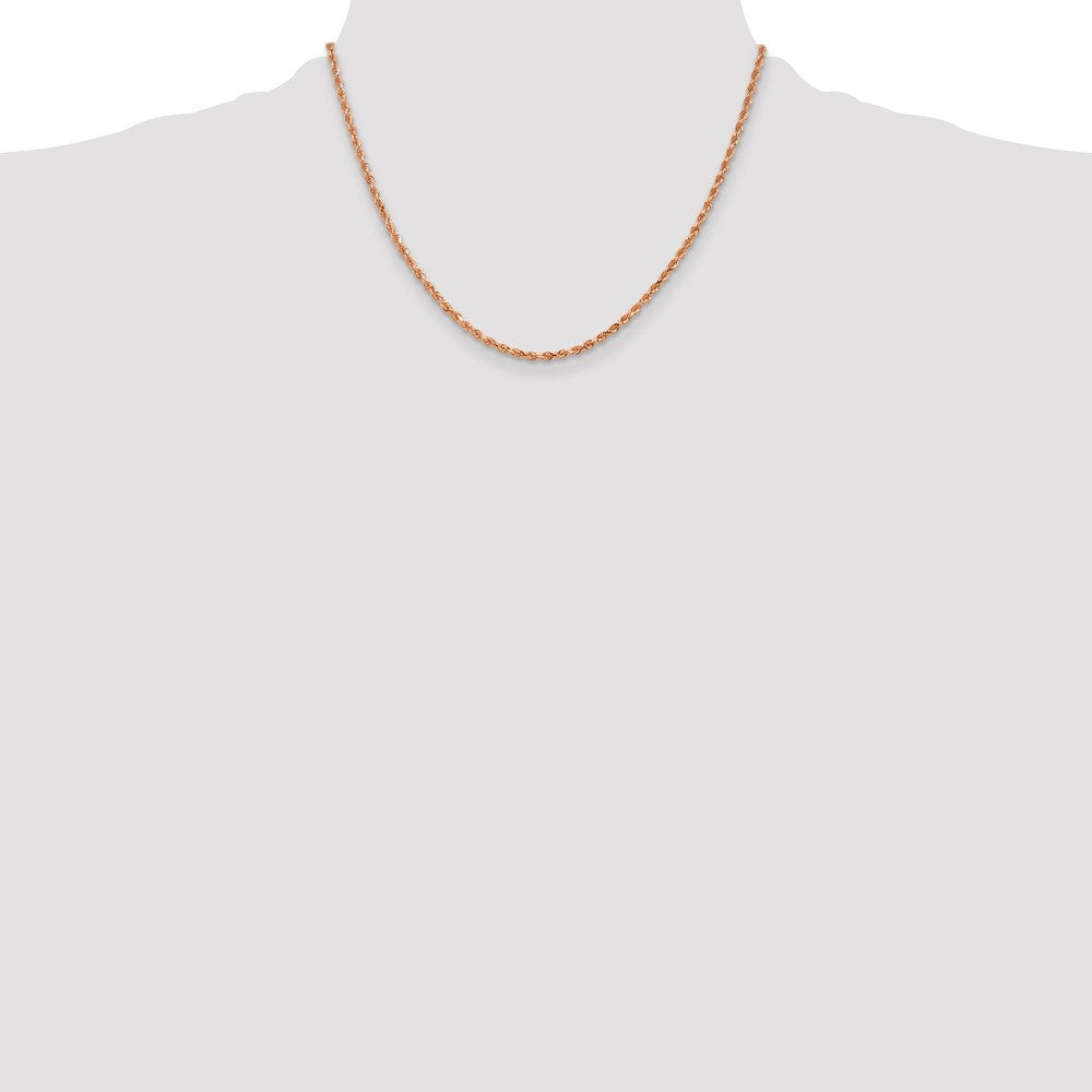 14k Rose Gold 2.25mm Diamond-cut Rope Chain
