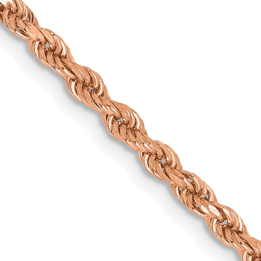 14k Rose Gold 2.25mm Diamond-cut Rope Chain