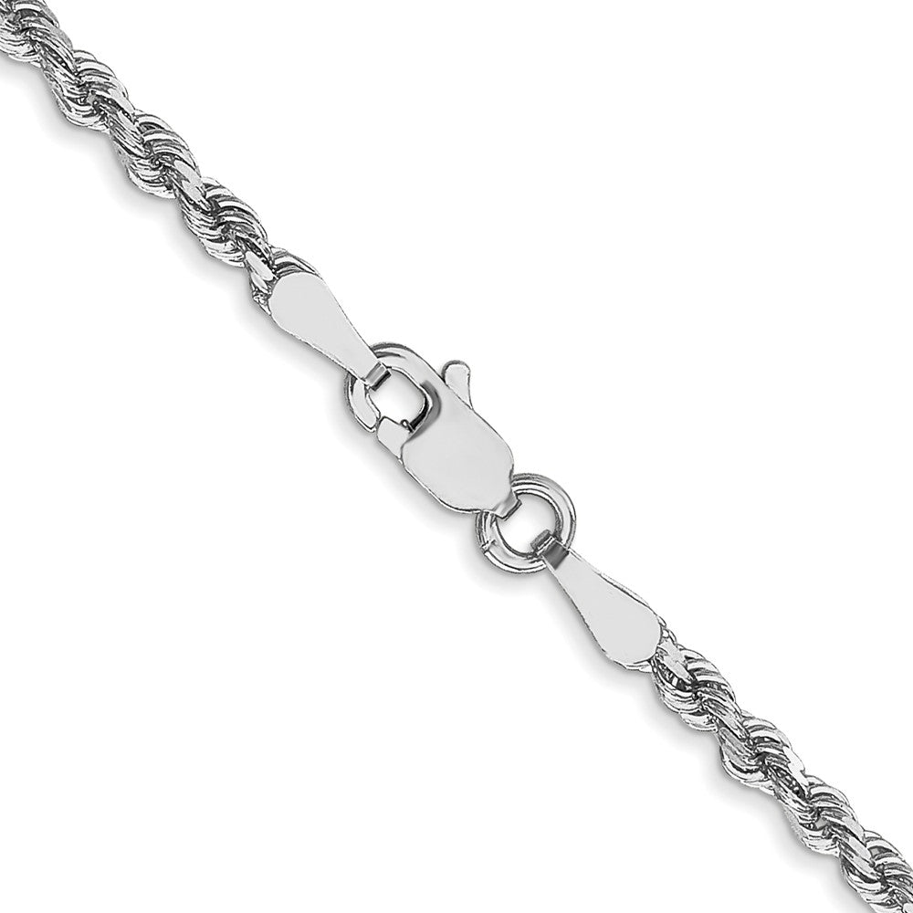 10k White Gold 2.25mm Diamond-cut Rope Chain
