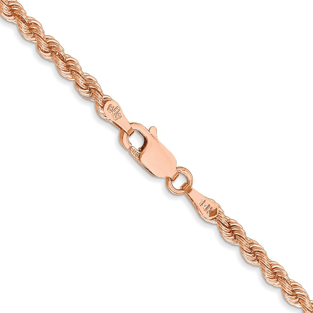 14k Rose Gold 2.75mm Diamond-cut Rope Chain