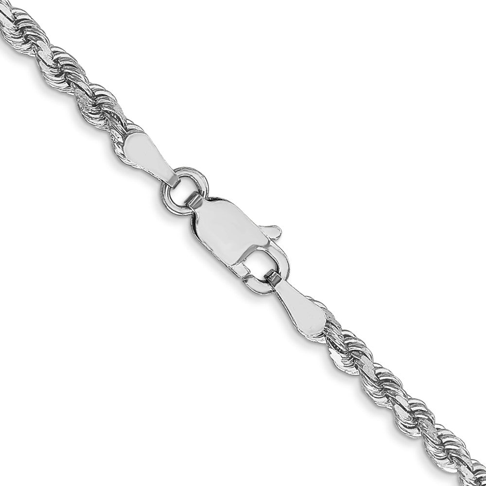 10k White Gold 2.75mm Diamond-cut Rope Chain