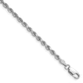 14k White Gold 2.75mm Diamond-cut Rope Chain