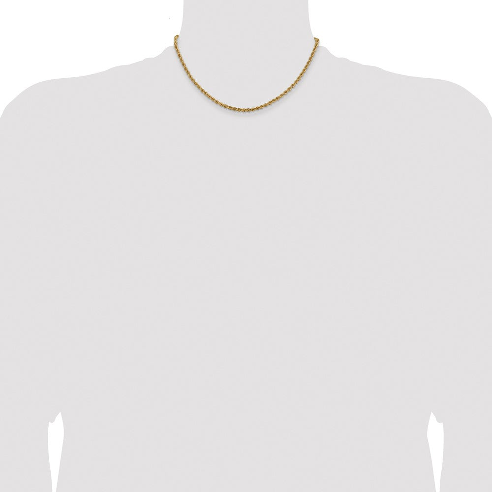 14k 3.0mm Solid Rope Chain