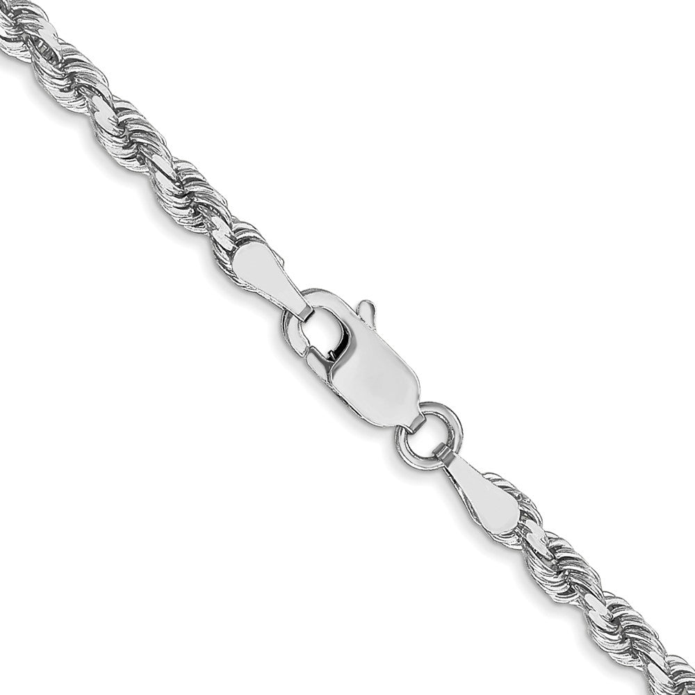 10k White Gold 3.0mm Diamond-cut Rope Chain