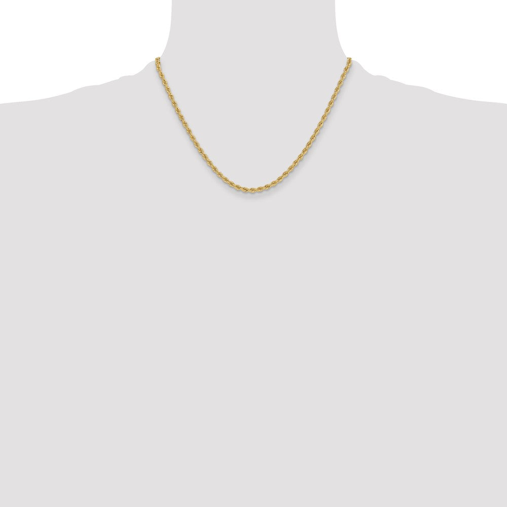 14k 3.3mm Solid Rope Chain