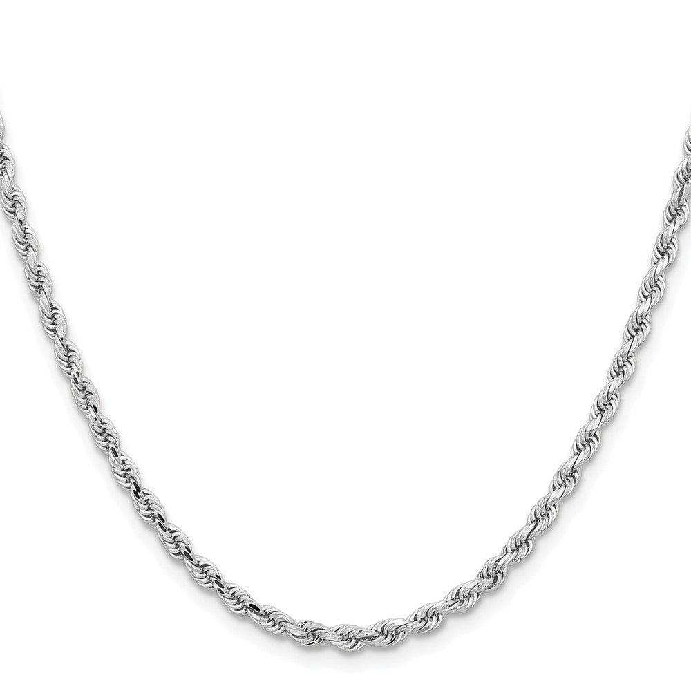 14k White Gold 3.25mm Diamond-cut Rope Chain