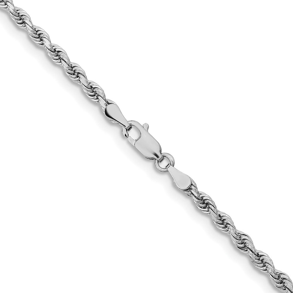 14k White Gold 3.25mm Diamond-cut Rope Chain