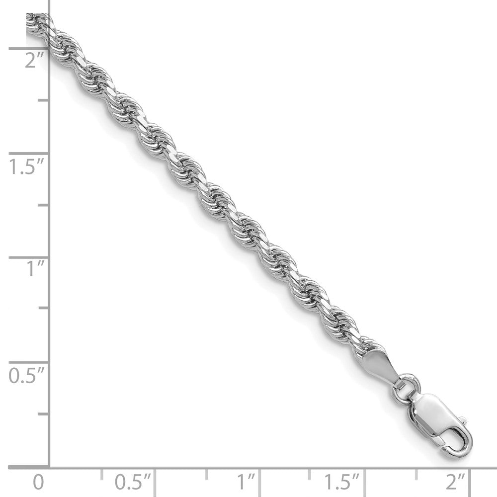 14k White Gold 3.25mm Diamond-cut Rope Chain