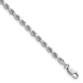 10k White Gold 3.25mm Diamond-cut Rope Chain