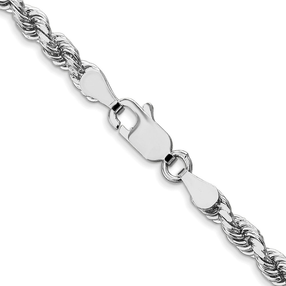 10k White Gold 3.5mm Diamond-cut Rope Chain