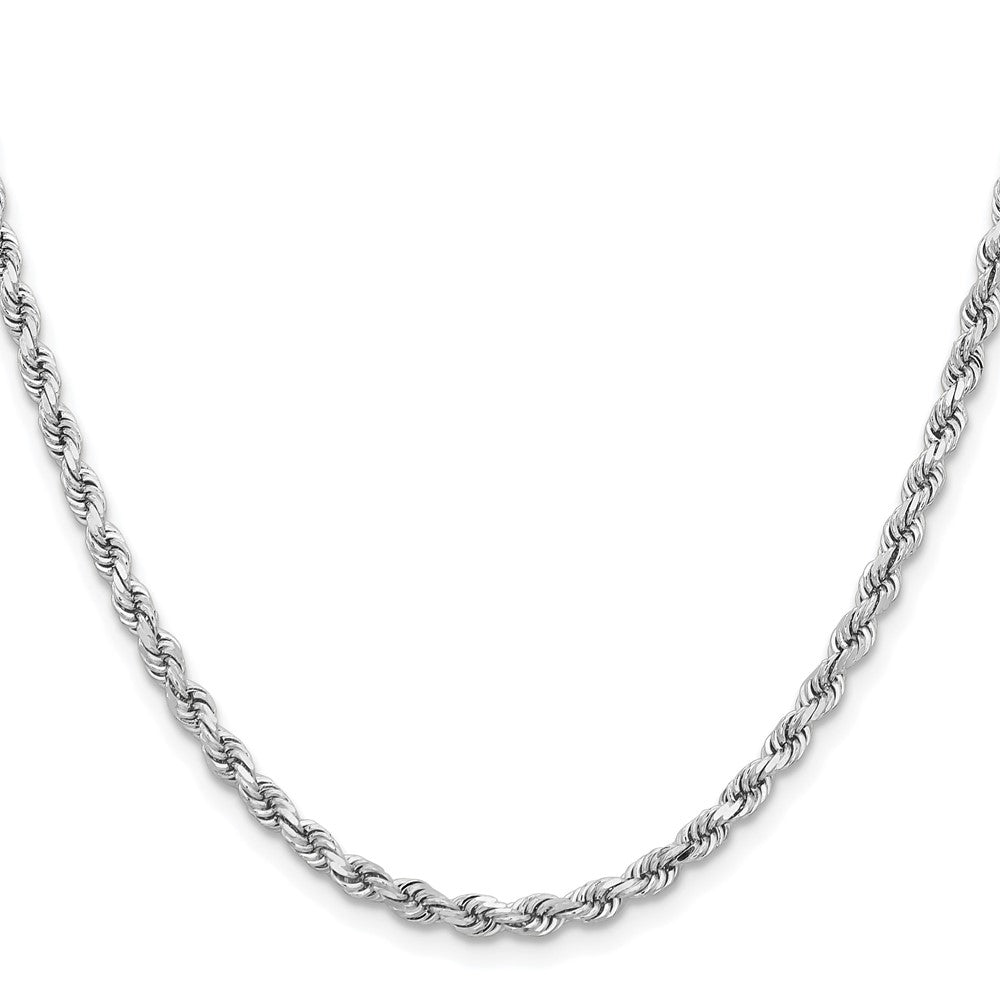 14k White Gold 3.75mm Diamond-cut Rope Chain