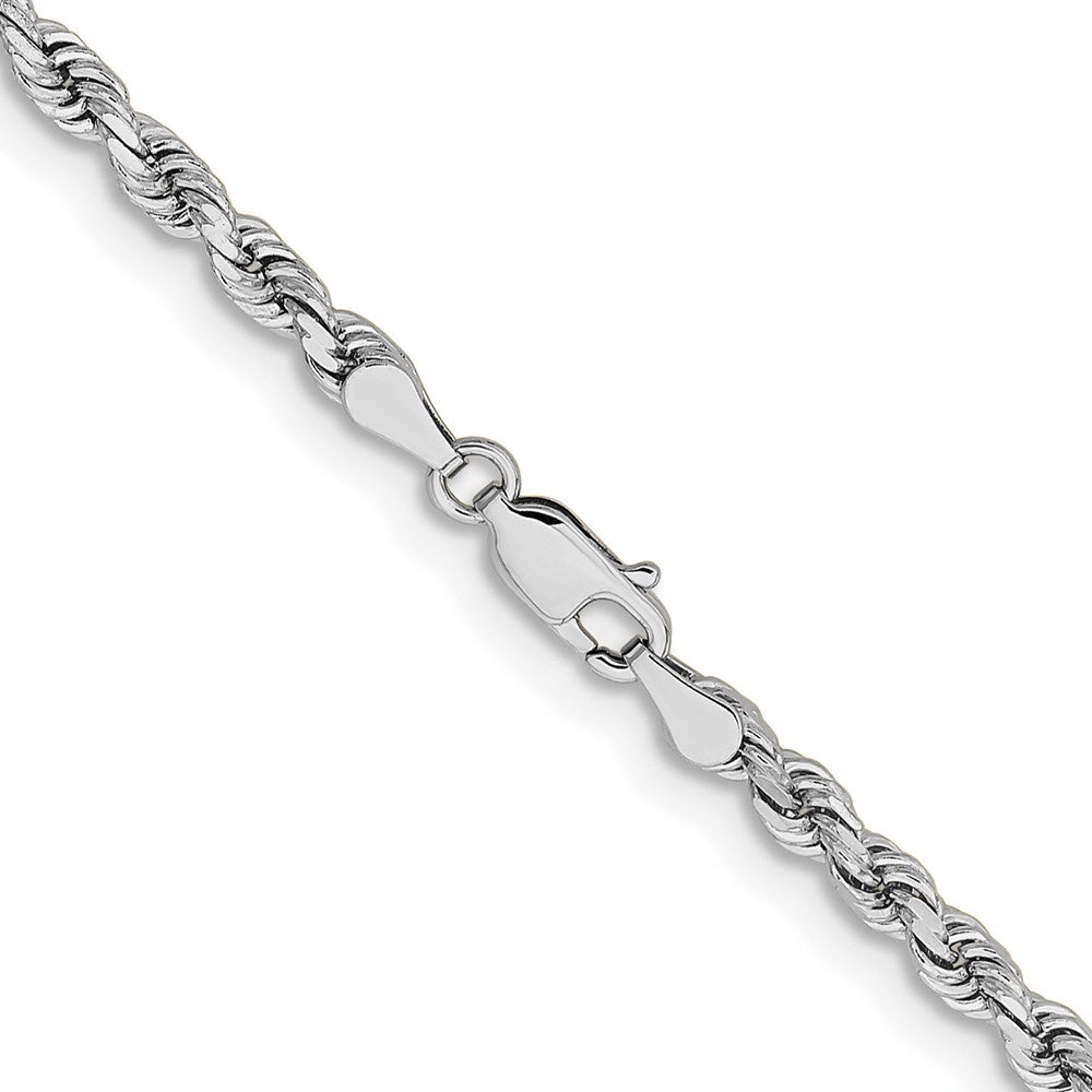 14k White Gold 3.75mm Diamond-cut Rope Chain