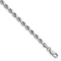 14k White Gold 3.75mm Diamond-cut Rope Chain