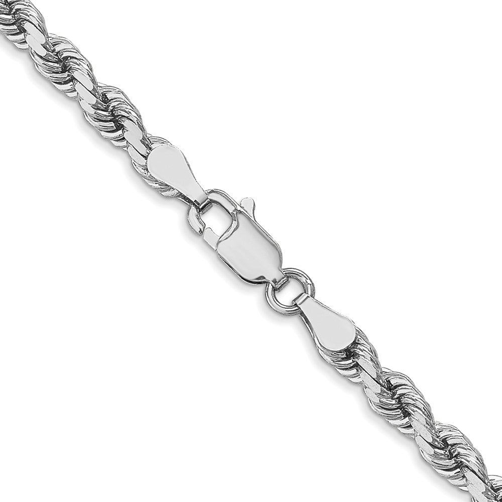 10k White Gold 4.0mm Diamond-cut Rope Chain