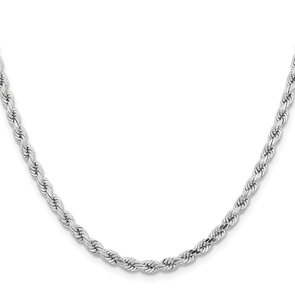 14k White Gold 4.25mm Diamond-cut Rope Chain