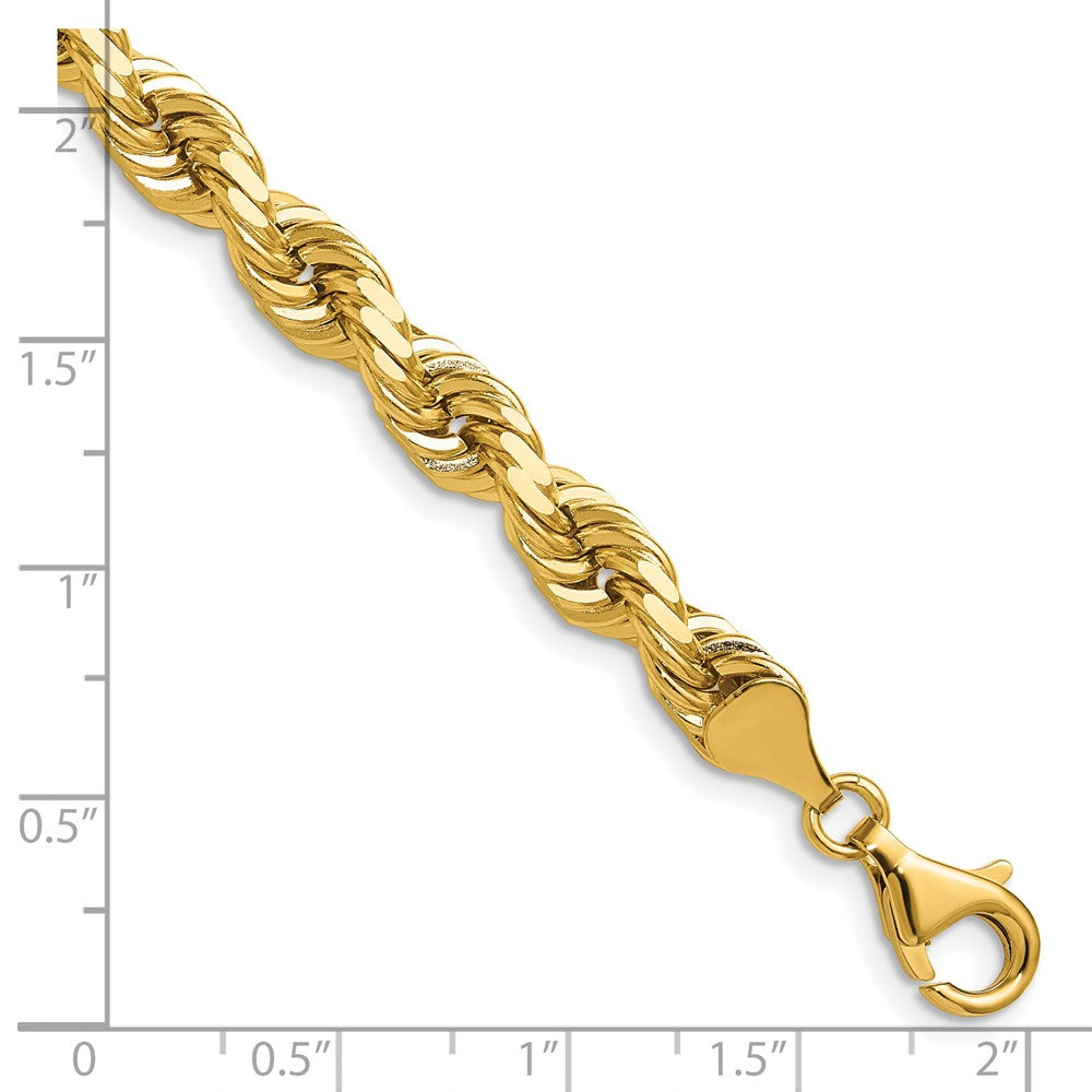14k 6.5mm D/C Rope Fancy Lobster Clasp Chain