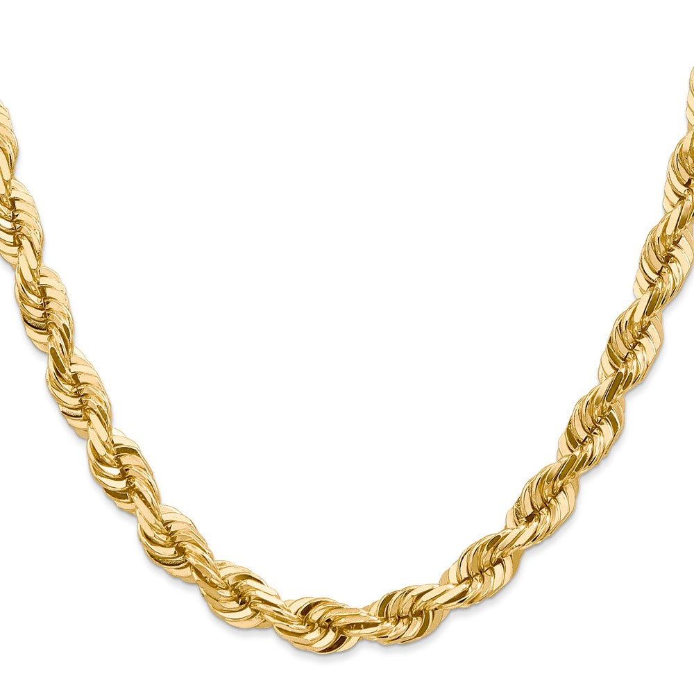 14k 7.0mm D/C Rope Fancy Lobster Clasp Chain