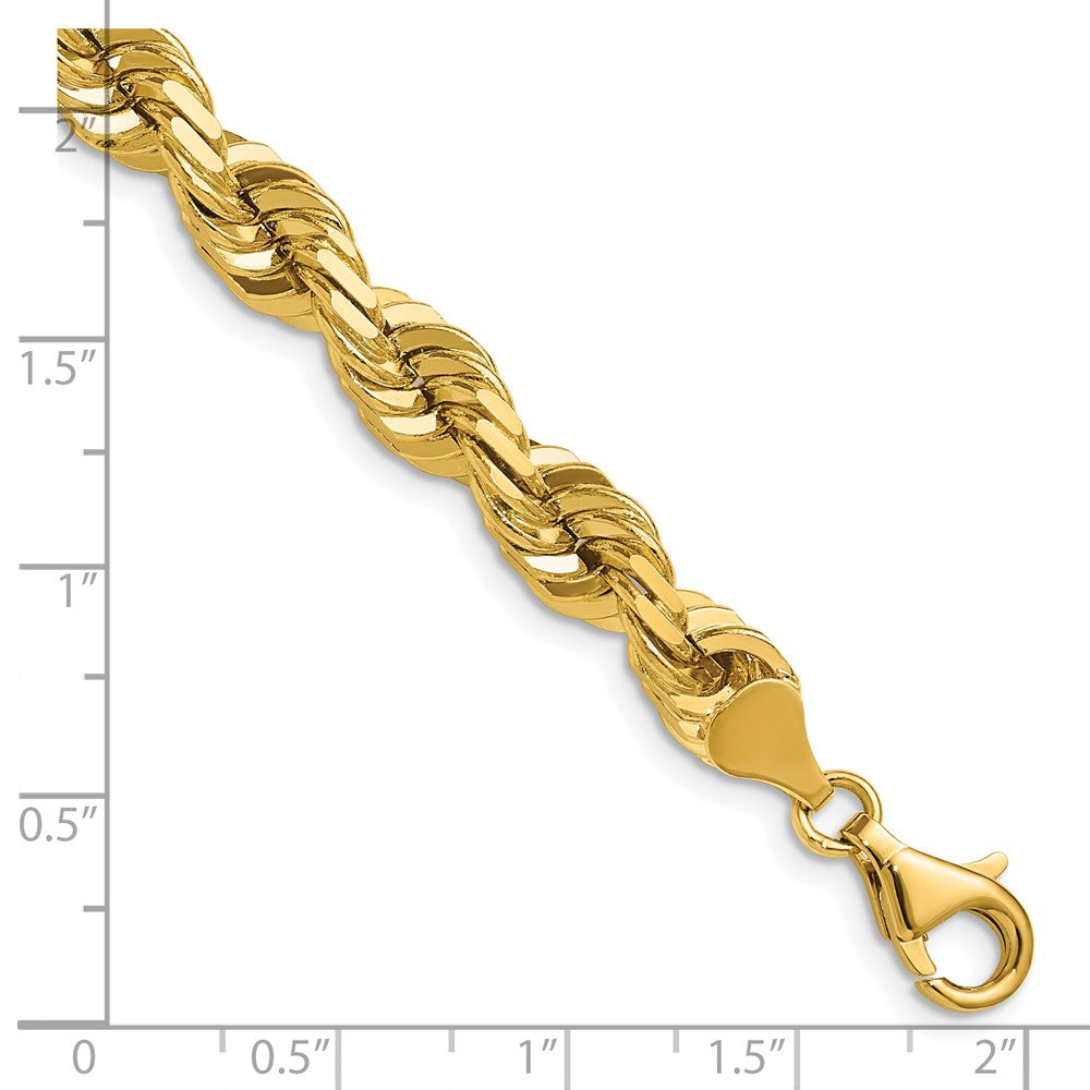 14k 7.0mm D/C Rope Fancy Lobster Clasp Chain
