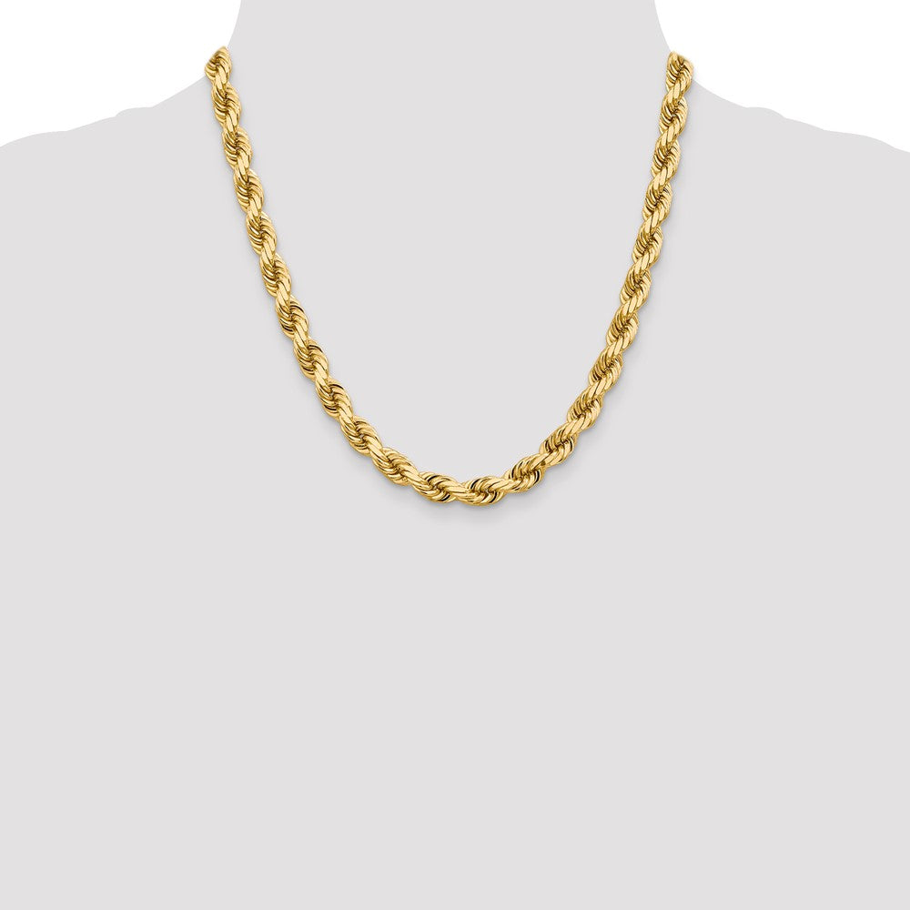 14k 8.0mm D/C Rope Fancy Lobster Clasp Chain