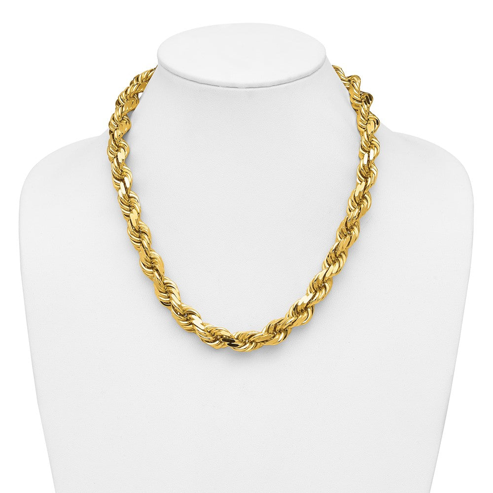 14k 12.0mm D/C Rope Fancy Lobster Clasp Chain