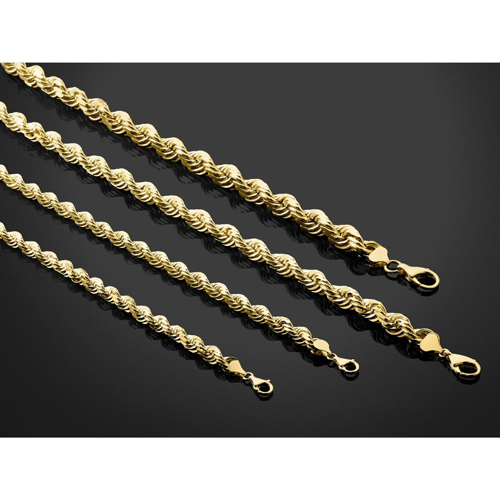 14k 12.0mm D/C Rope Fancy Lobster Clasp Chain