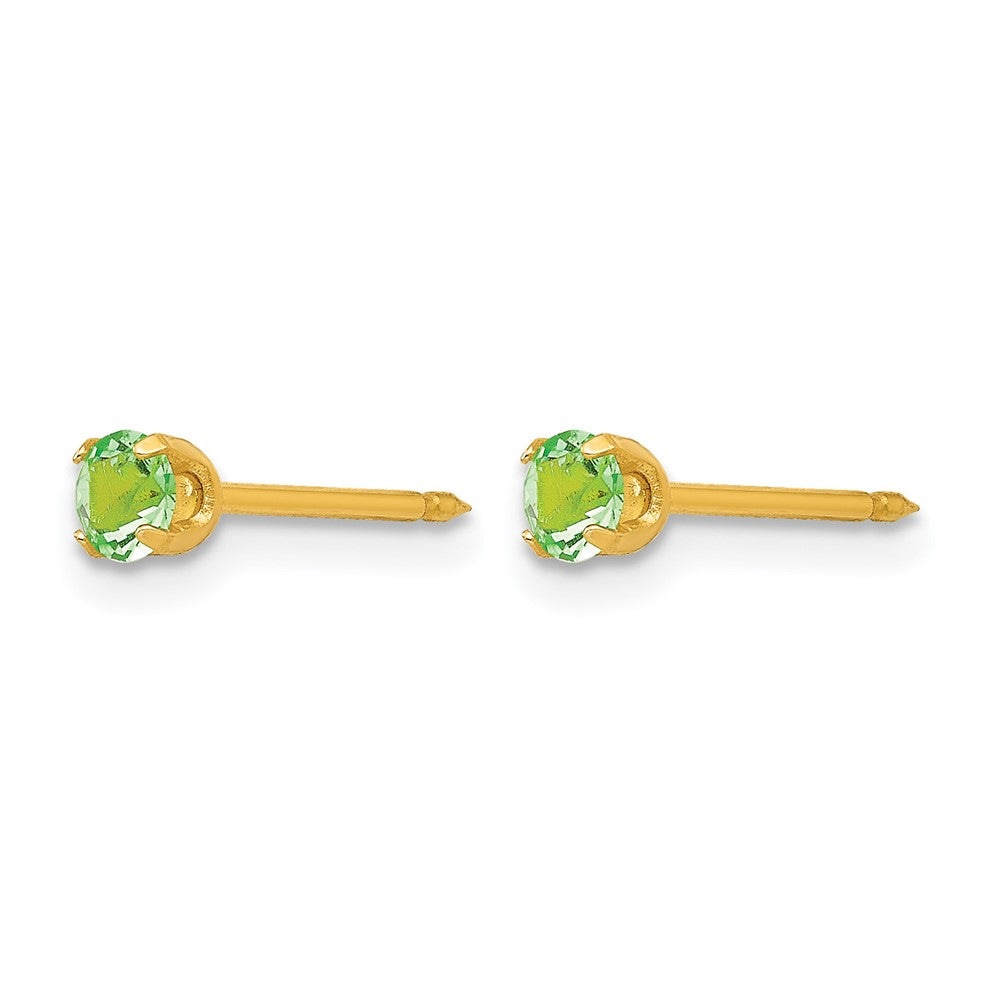 Inverness 14k 3mm August Crystal Birthstone Post Earrings