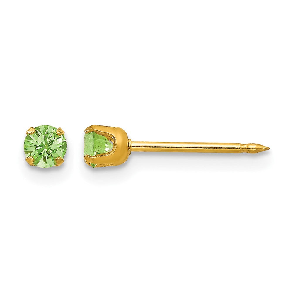Inverness 14k 3mm August Crystal Birthstone Post Earrings