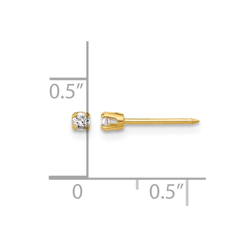 Inverness 14k Polished 2.4mm .10ct Lab Grown Diamond Stud Earrings