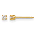 Inverness 14k Polished 2.4mm .10ct Lab Grown Diamond Short Post Earrings