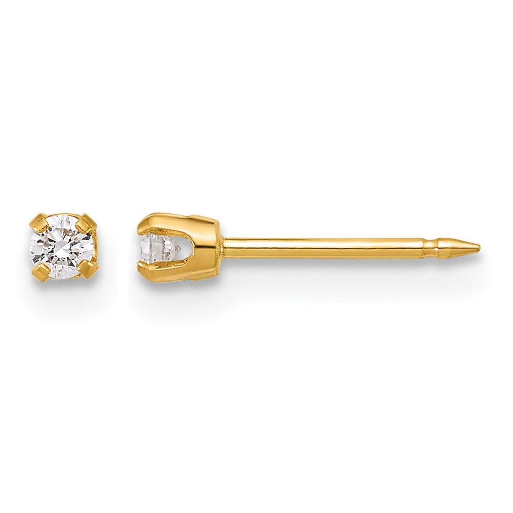 Inverness 14k Polished 2.4mm .10ct Lab Grown Diamond Short Post Earrings