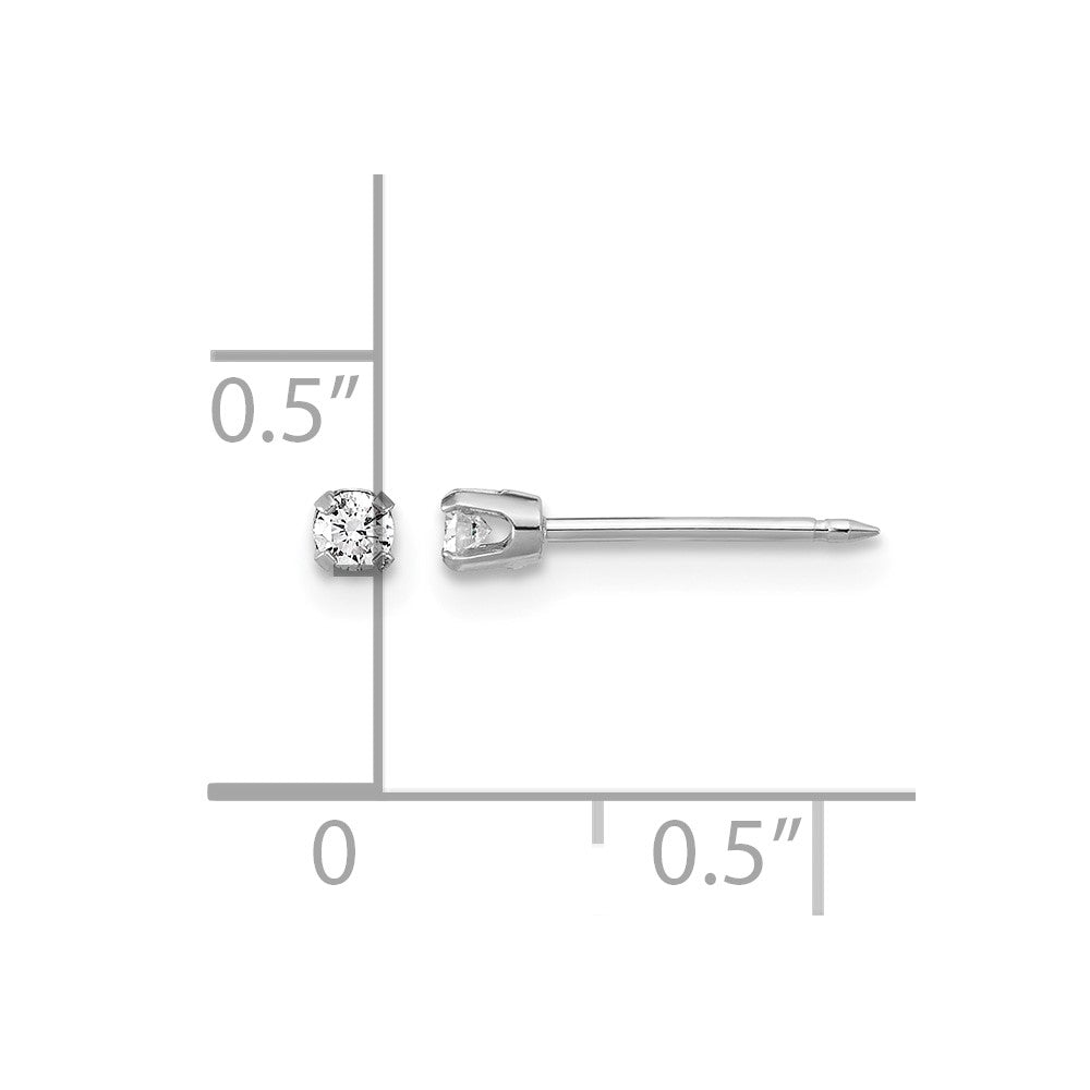 Inverness 14k White Gold 2.4mm .10ct Lab Grown Diamond Stud Earrings