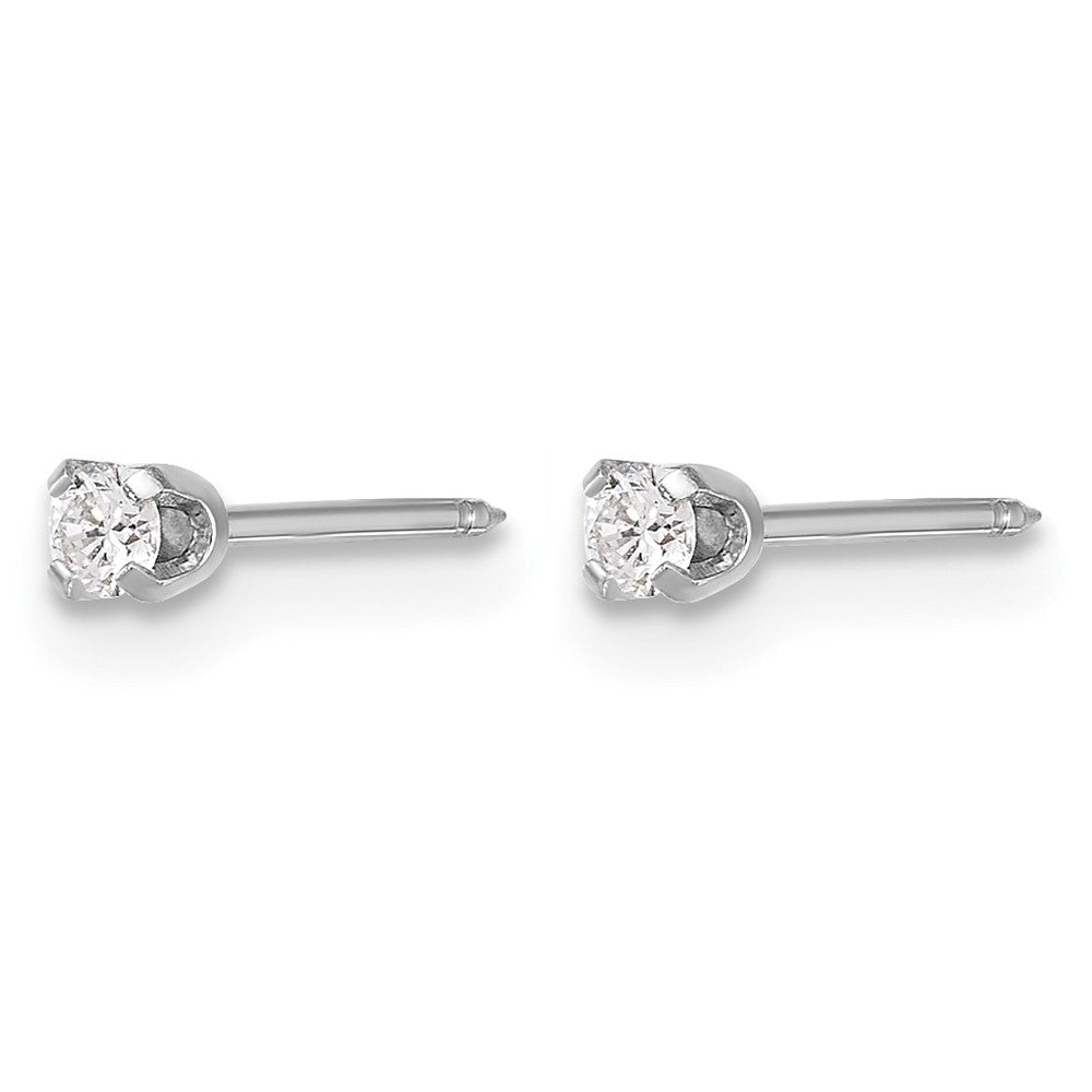 Inverness 14k White Gold 2.4mm .10ct Lab Grown Diamond Short Post Earrings