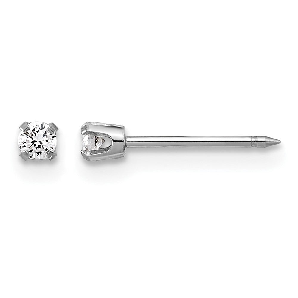 Inverness 14k White Gold 2.4mm .10ct Lab Grown Diamond Short Post Earrings