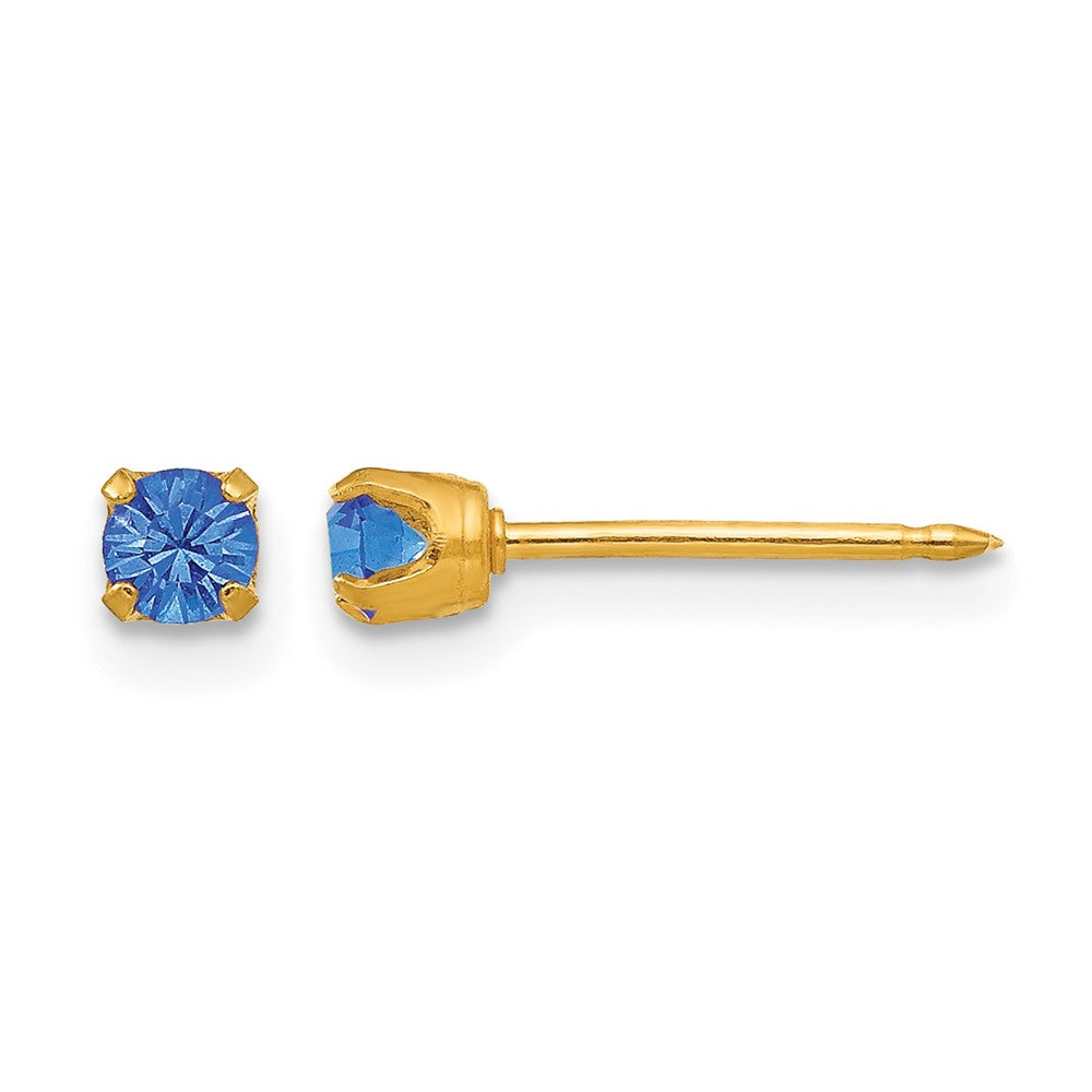 Inverness 14k 3mm September Crystal Birthstone Post Earrings