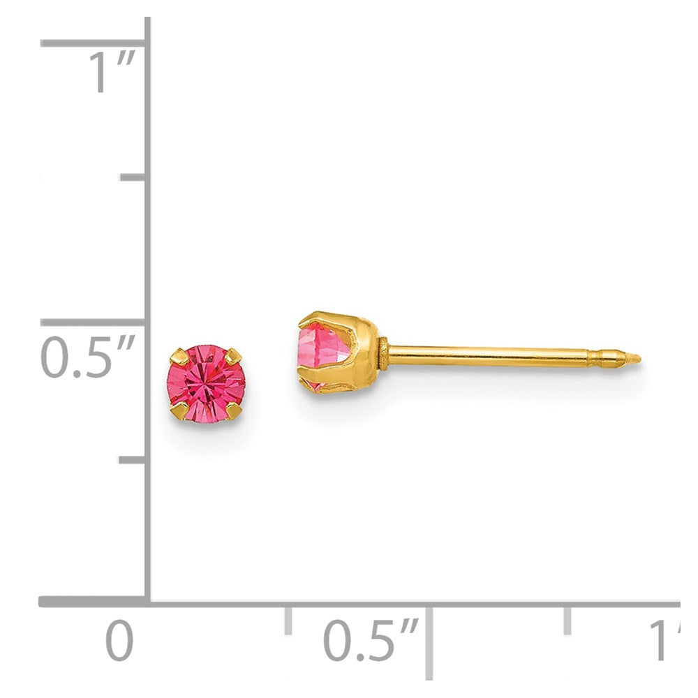 Inverness 14k 3mm October Crystal Birthstone Post Earrings