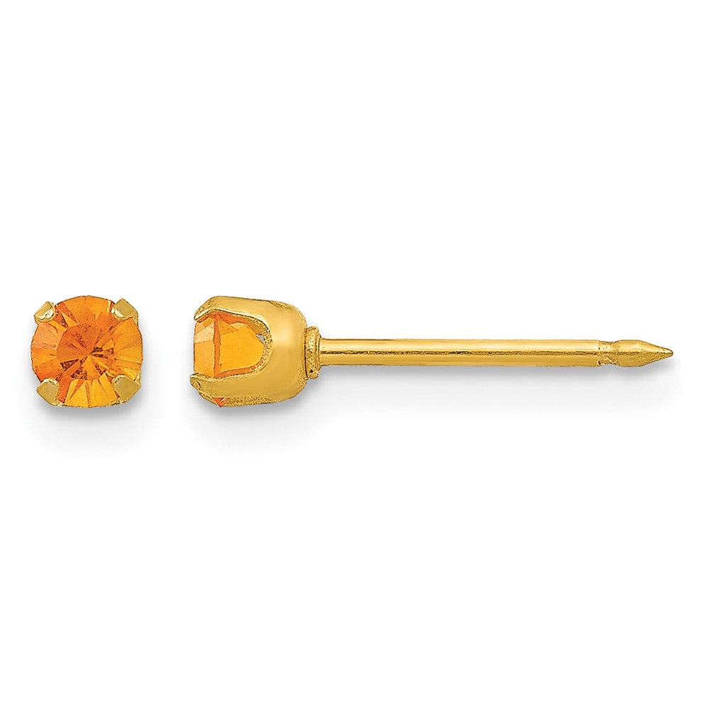 Inverness 14k 3mm November Crystal Birthstone Post Earrings