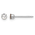 Inverness 14K White Gold 3mm Crystal Post Earrings