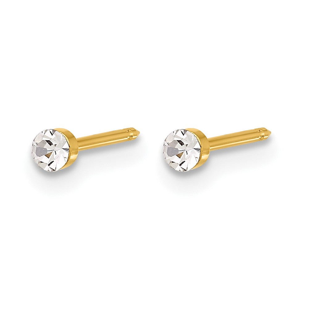 Inverness 14K Polished 2.4mm Crystal Post Earrings