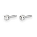 Inverness 14K White Gold Polished 2.4mm Crystal Post Earrings