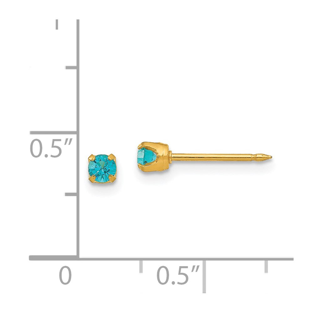 Inverness 14k 3mm December Crystal Birthstone Post Earrings