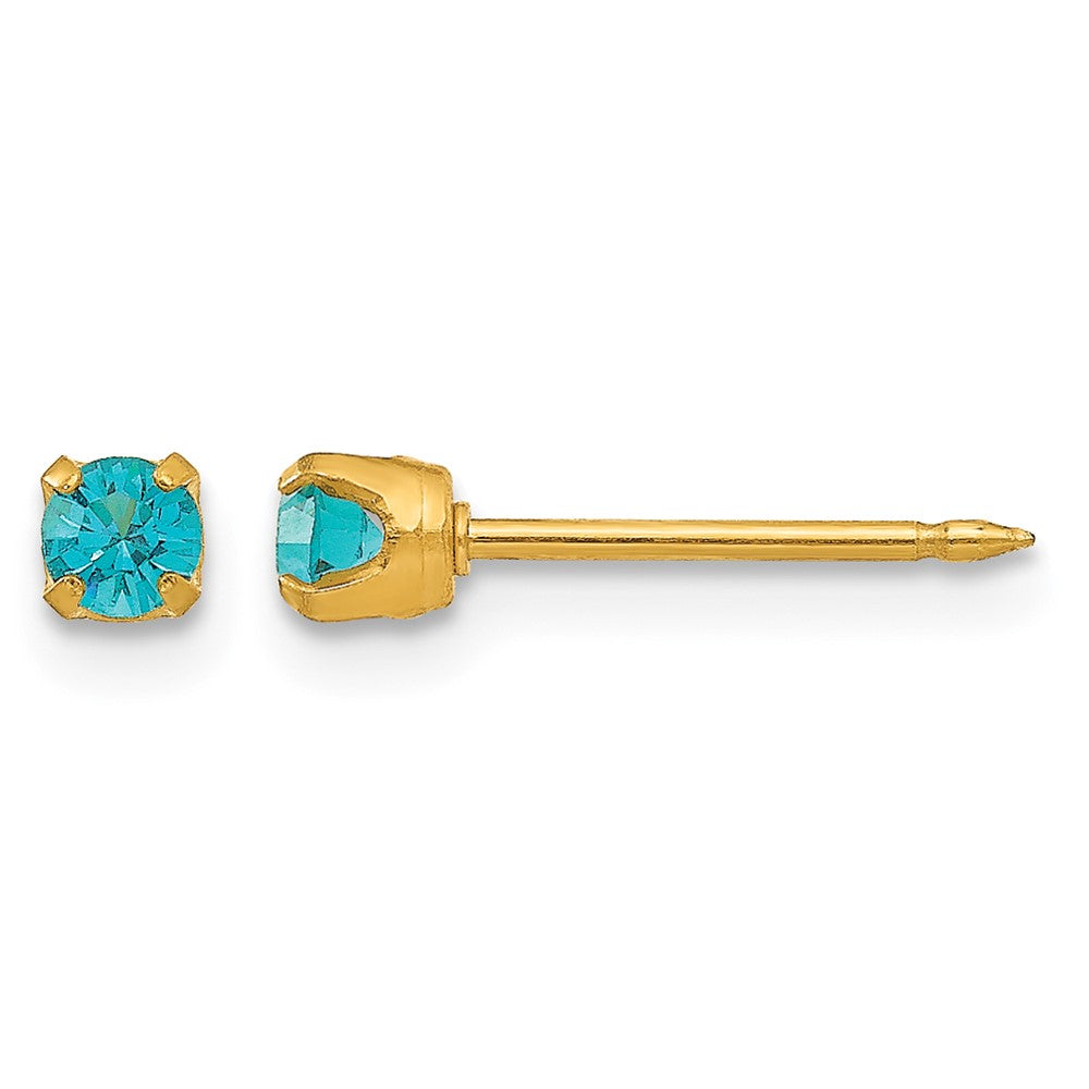 Inverness 14k 3mm December Crystal Birthstone Post Earrings