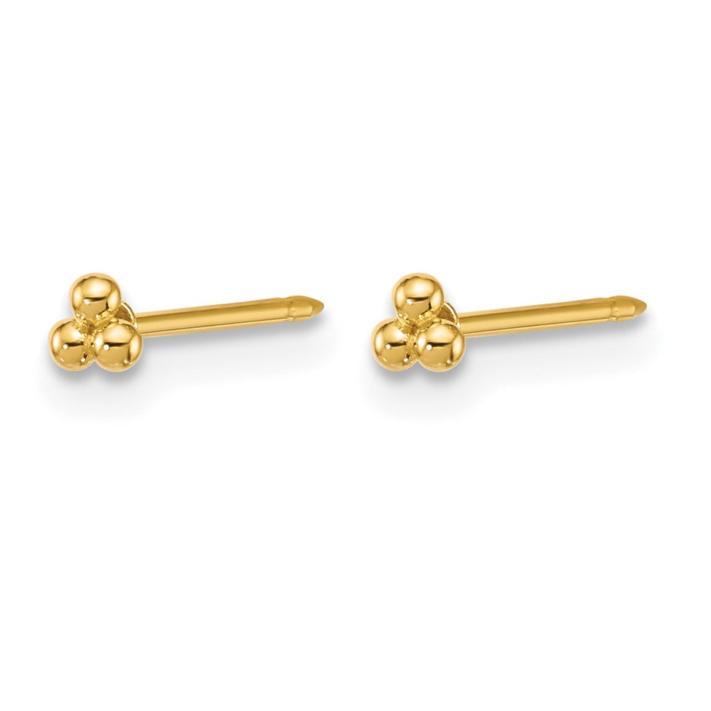 Inverness 14k Polished 3mm Triple Ball Post Earrings